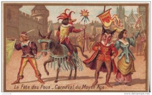 Illustration fête des fous - Carnaval, moyen âge
