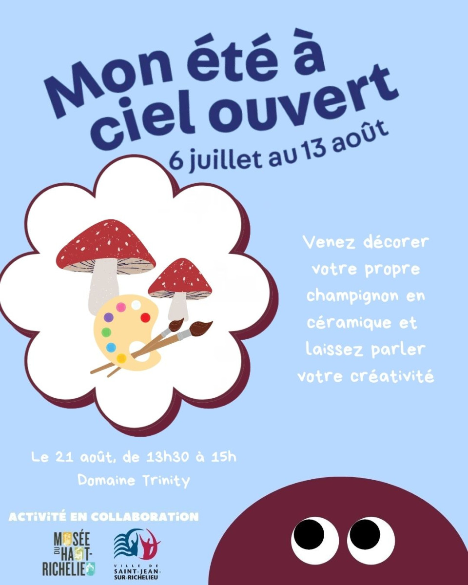 Mon été à ciel ouvert – décore un champignon en céramique
